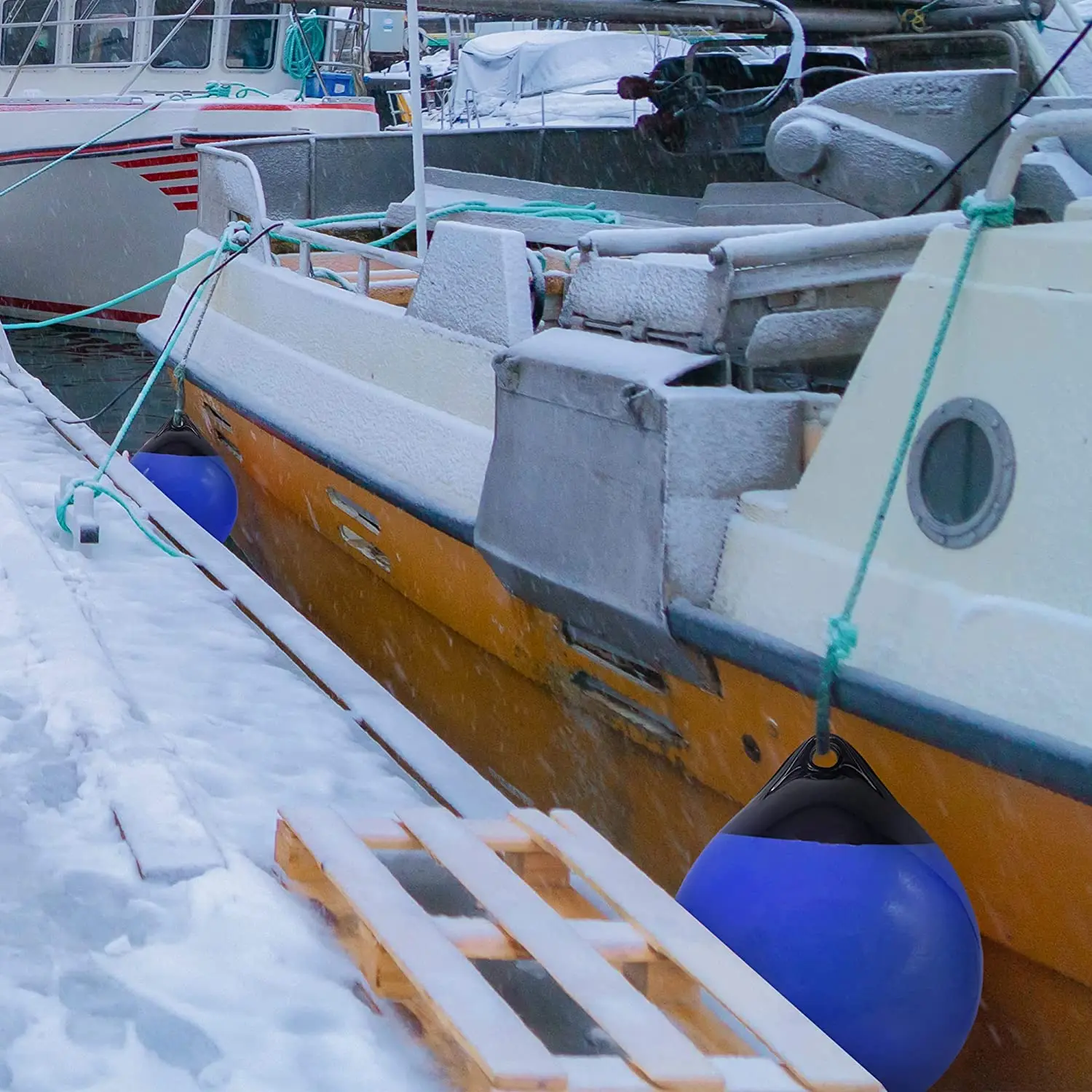 25 x 30cm/ 9.8 x 11.8 inch (L x W)  Marine Round Boat Fender Bumper Dock Shield Mooring Protection Premium  Bumper Fenders Buoy