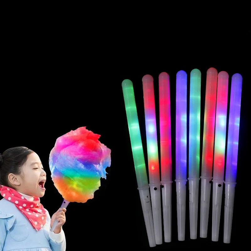 Colorful LED Light Stick Flash Glow Cotton Candy Stick Flashing Cone For Vocal Concerts Night Parties  led cotton candy stick