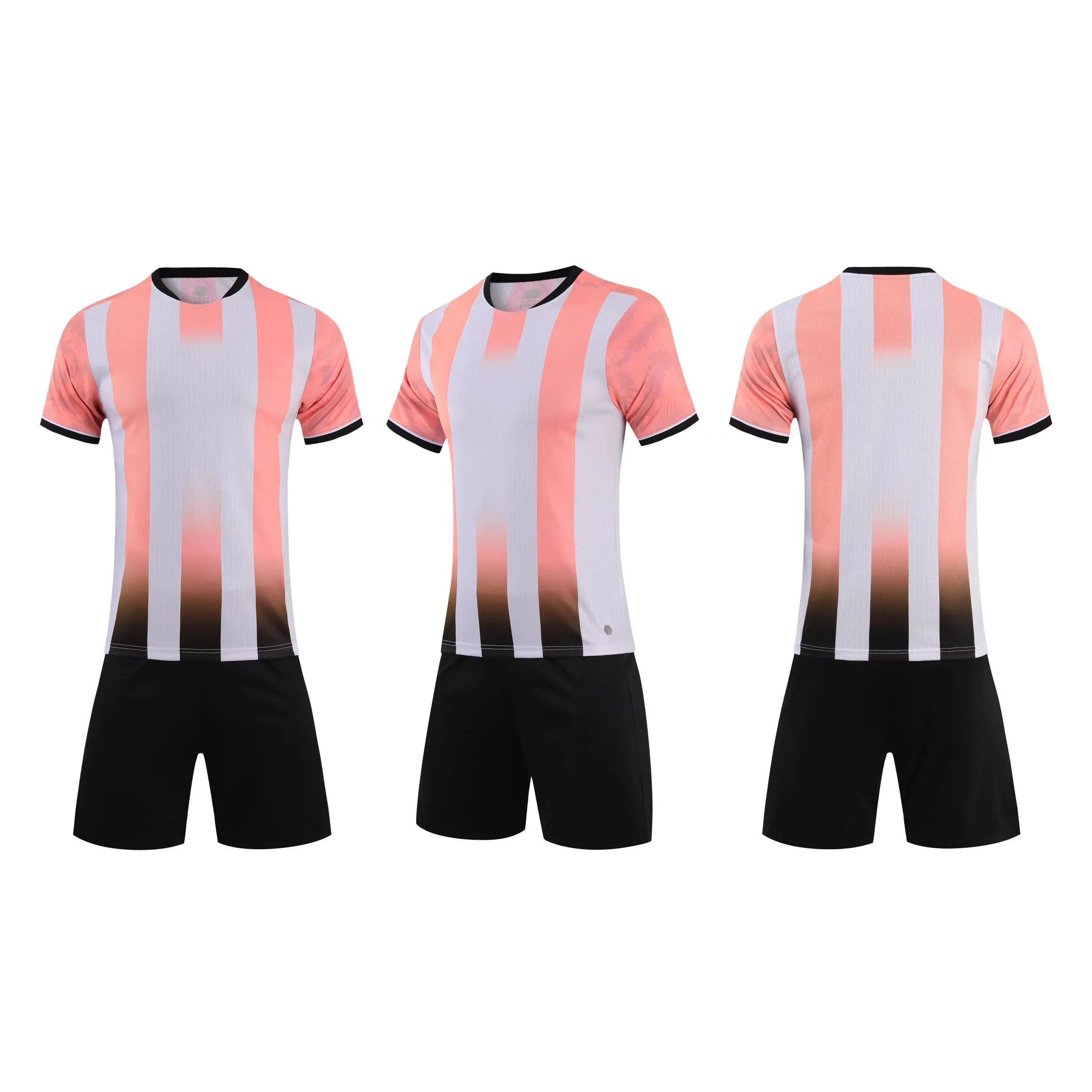 2022 High Quality Plain Soccer Uniform Youth Stripe Soccer Uniform Football Shirts