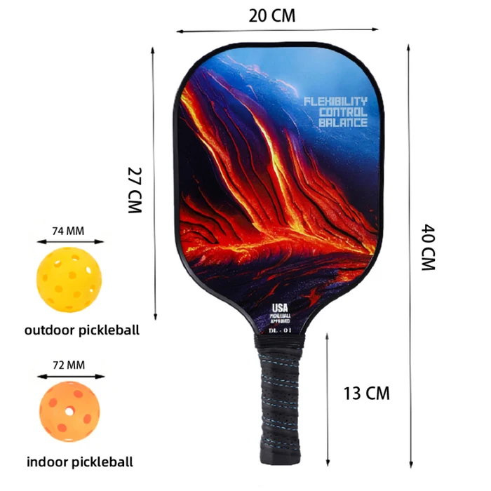 Customizable paddles 16mm thickness carbon fiber pickleball paddle racket PP honeycomb core racket
