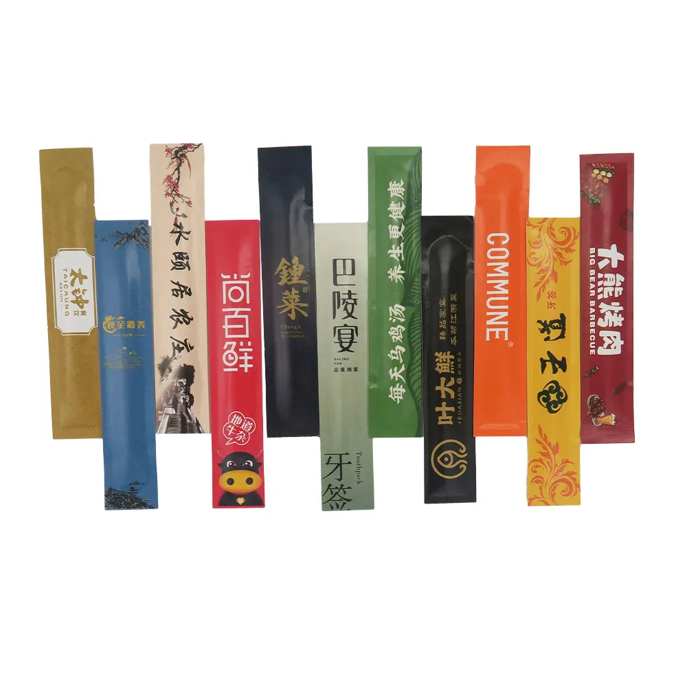 Low cost good quality custom logo lamination paper individual wrapped wholesale paper-covered toothpick
