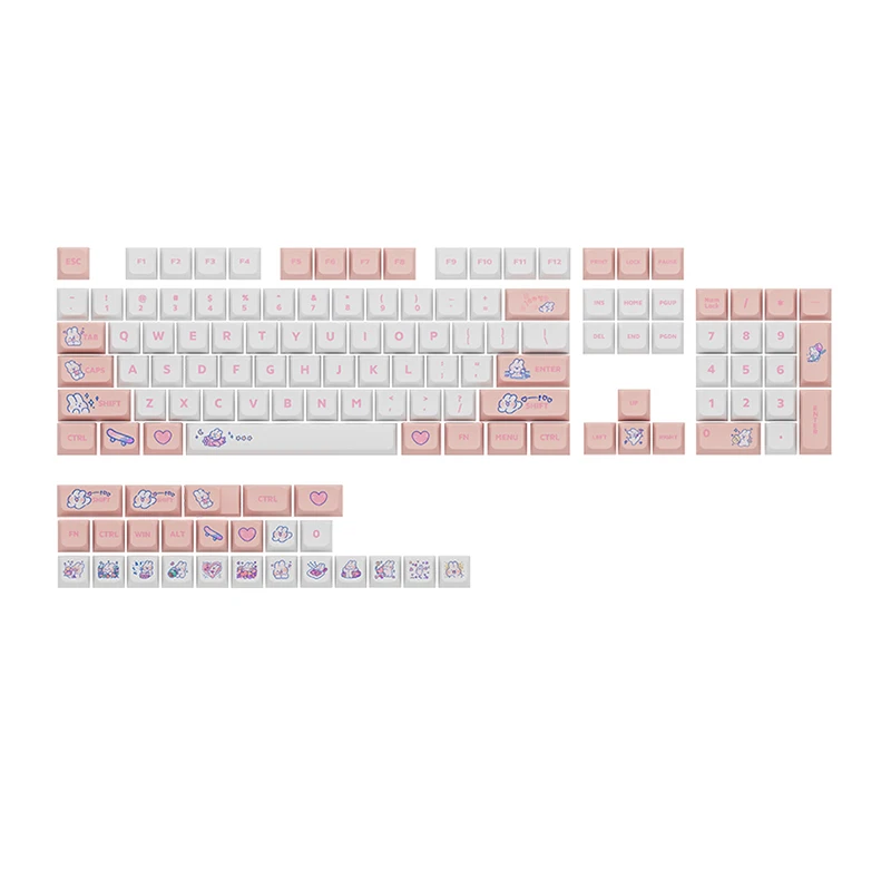 New Design 125 keys cherry profile keycap with iso enter 7u spacebar japanese pbt dye sublimation mechanical keyboard keycap set