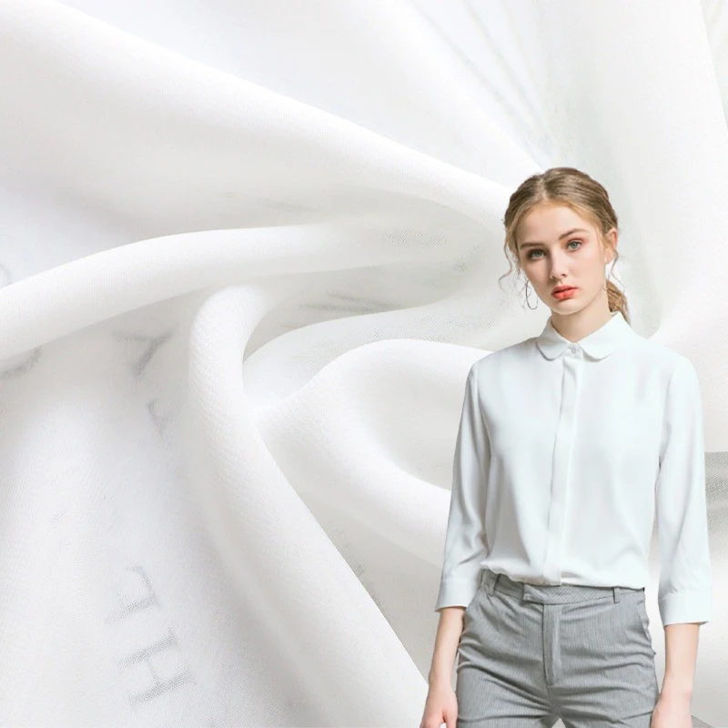 Factory Wholesale Crepe Chiffon Fabric Women Shirt Fabric Free Sample Polyester Pearl Chiffon Fabric