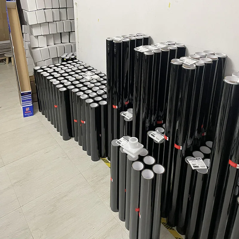 1ply 1.2mil solar window film car glass tinting film black 5%vlt D-BK5 good glue anti-scratch professional dyed insulfilm