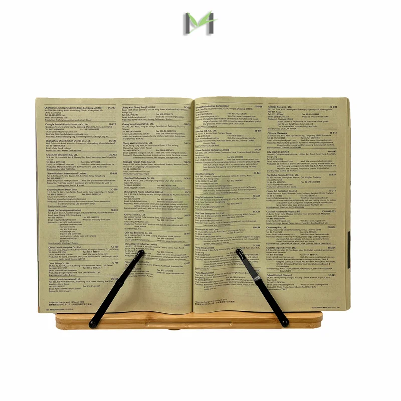 Bamboo Book Stands & Holders for Reading Hands Free in Bed,Cookbook,Textbook,Law,with 5 Adjustable Height Laptop Stand