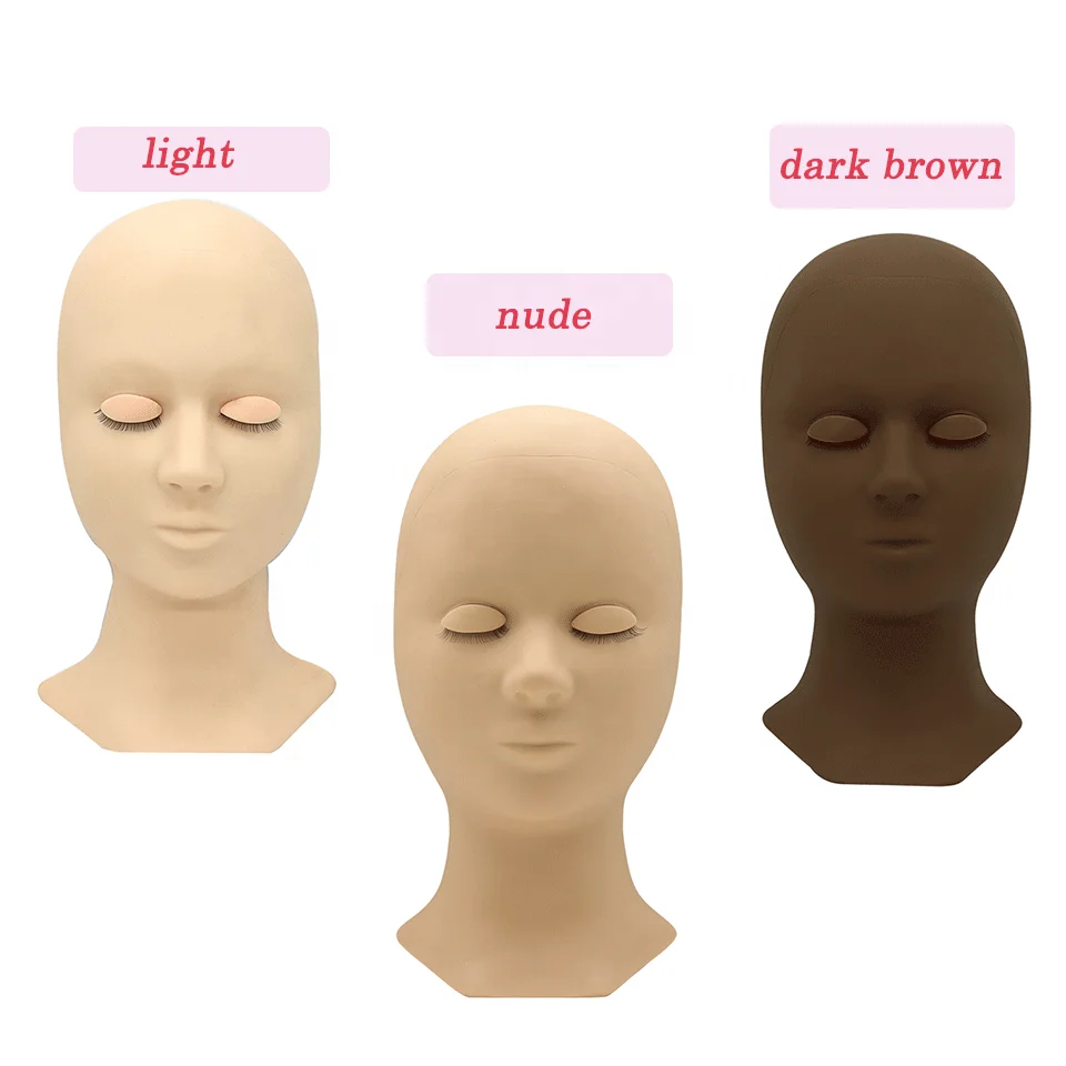 Removable Eyelids lash mannequin head with 3 lash layers eyelash mannequin head for lash extensions