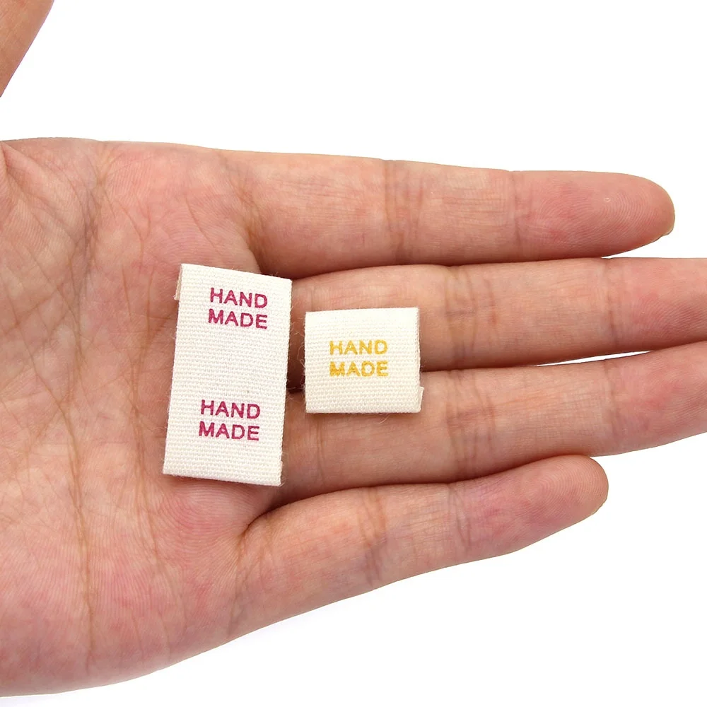 Cloth Labels Handmade Label Fold Tags Sheep Heart Pattern Hand Made Label For Knitted Hats Clothing Printed Sewing Accessories