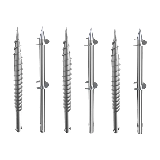 ground screw 76x1200 Customized Length long screw pile galvanized  steel 4x4 fence post anchors
