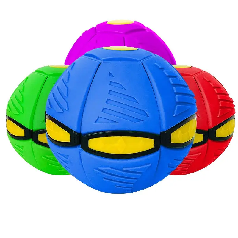 Portable Interactive Flying Disc Toy for Kids and Pets Small Plastic and TPR Magic Ball Decompression Toy in Box Packaging