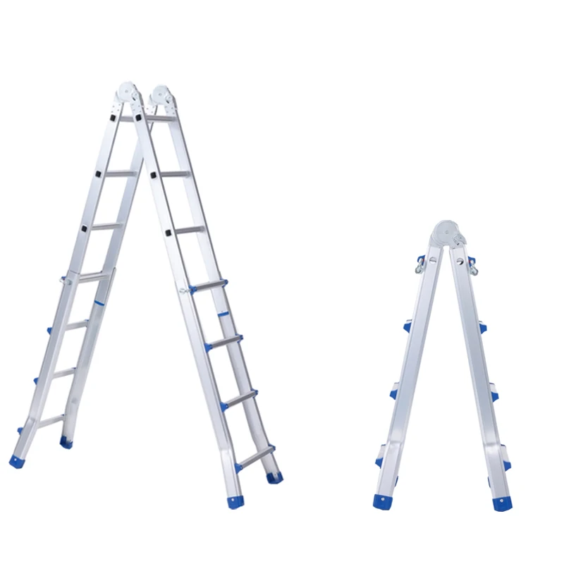 Telescopic aluminum extension combination step ladder multipurpose portable folding stairs