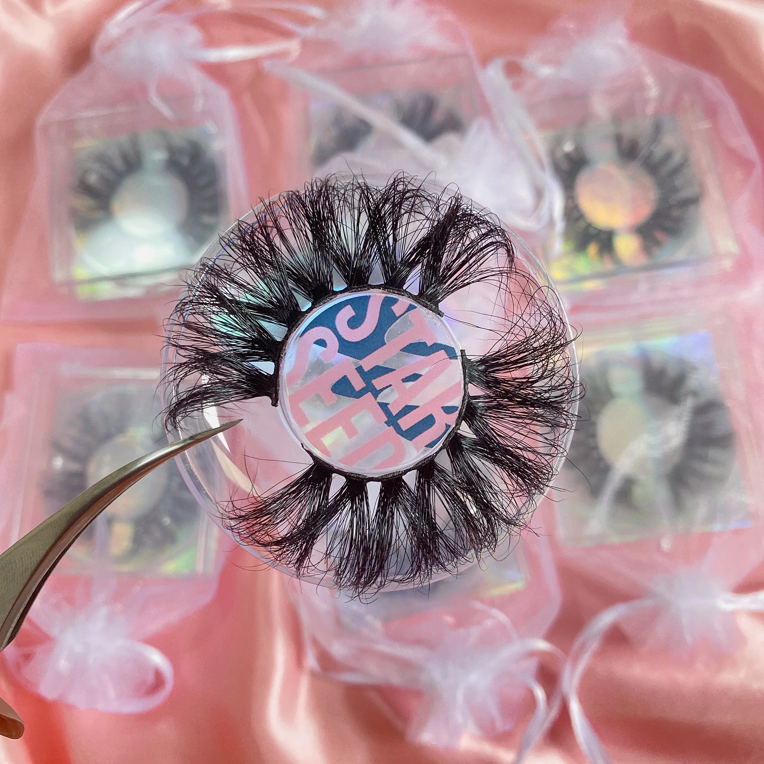  FREE SAMPLE 25mm Mink Eyelash With Custom Logo Case 3d Real Lashes Wholesale