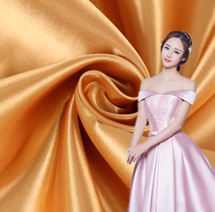 Danlu Textile Wholesale Stretch Royal Duchess Bridal Satin Fabric for Wedding Dress 100% Polyester Satin Fabric
