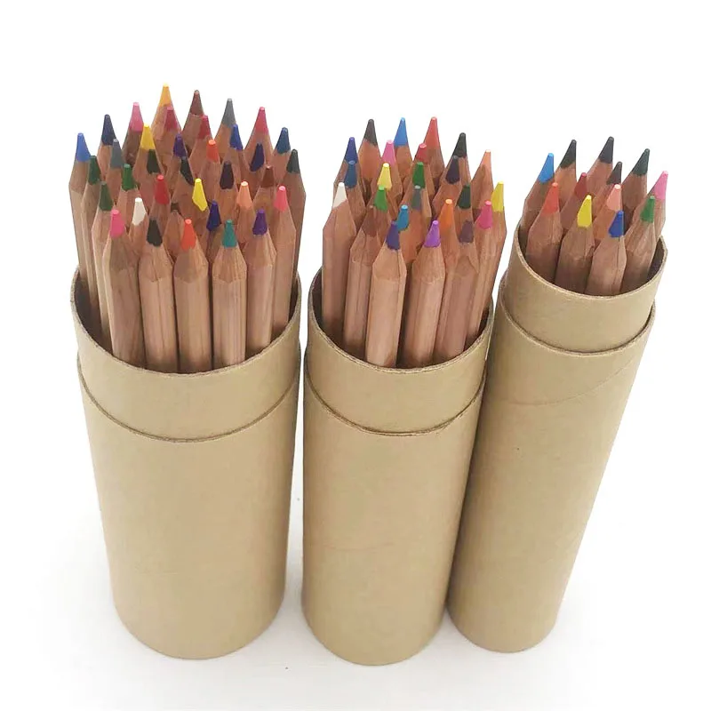 Pencil Set Hot Selling Professional Painting 7' Wooden Colored Pencil Print with Box Cedar Wood 12 24 36 Color Hexagonal School