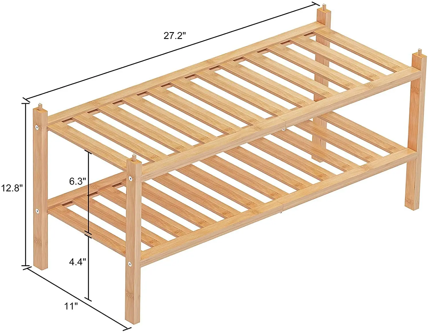 2-Tier Shoe Rack Stackable Shelf Storage