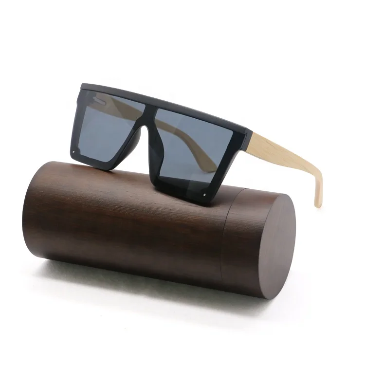 Guangzhou Factory Square Wooden Sunglasses Pink Bamboo Oversize Shades Custom Logo Sun Glasses Men Women UV400 lunette de soleil