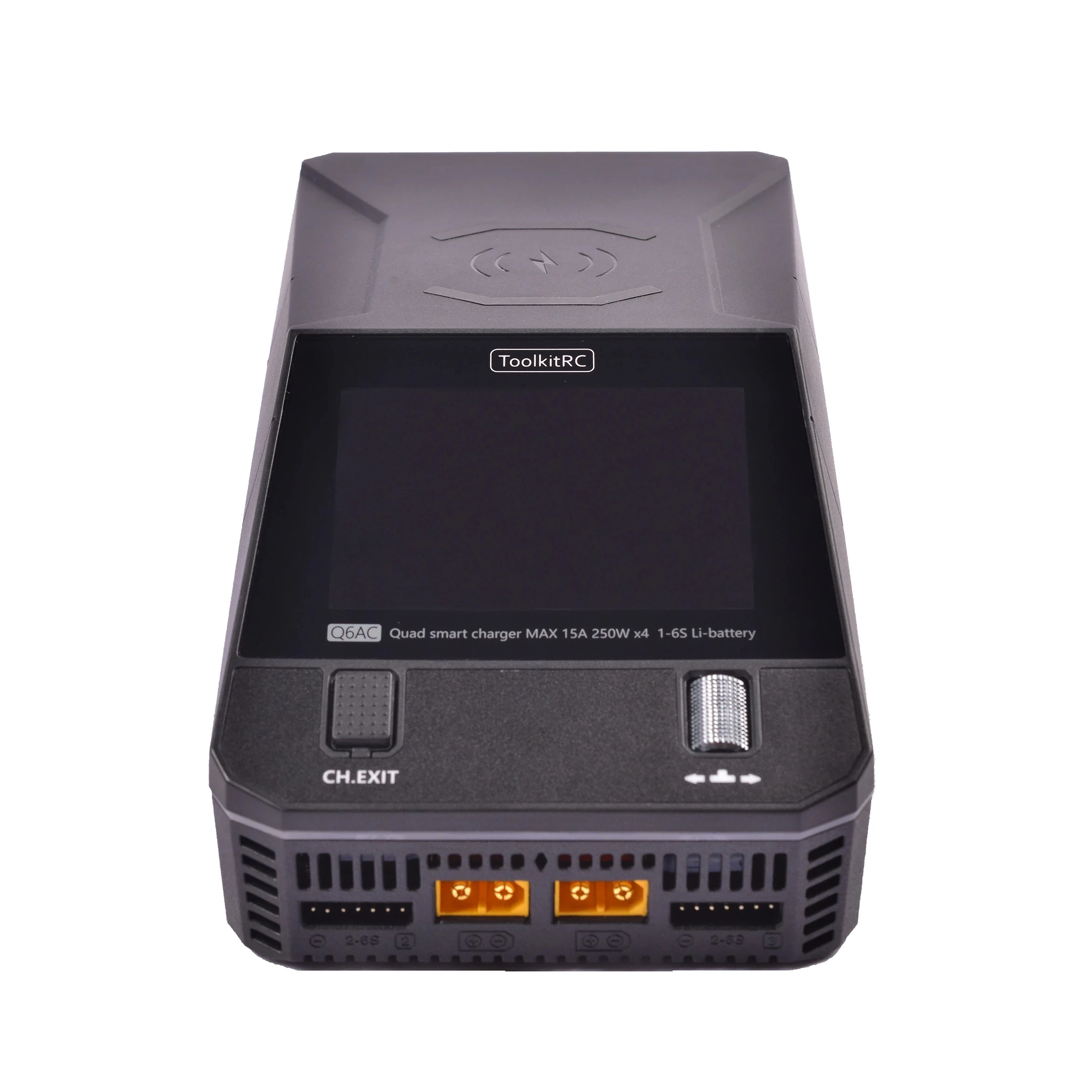 ToolkitRC Q6AC AC 400W DC 1000W 15A*4 Quad Channel Lipo Charger with Wireless Charging Battery for 1-6S LiPo LiHV LiFe Lion LTO