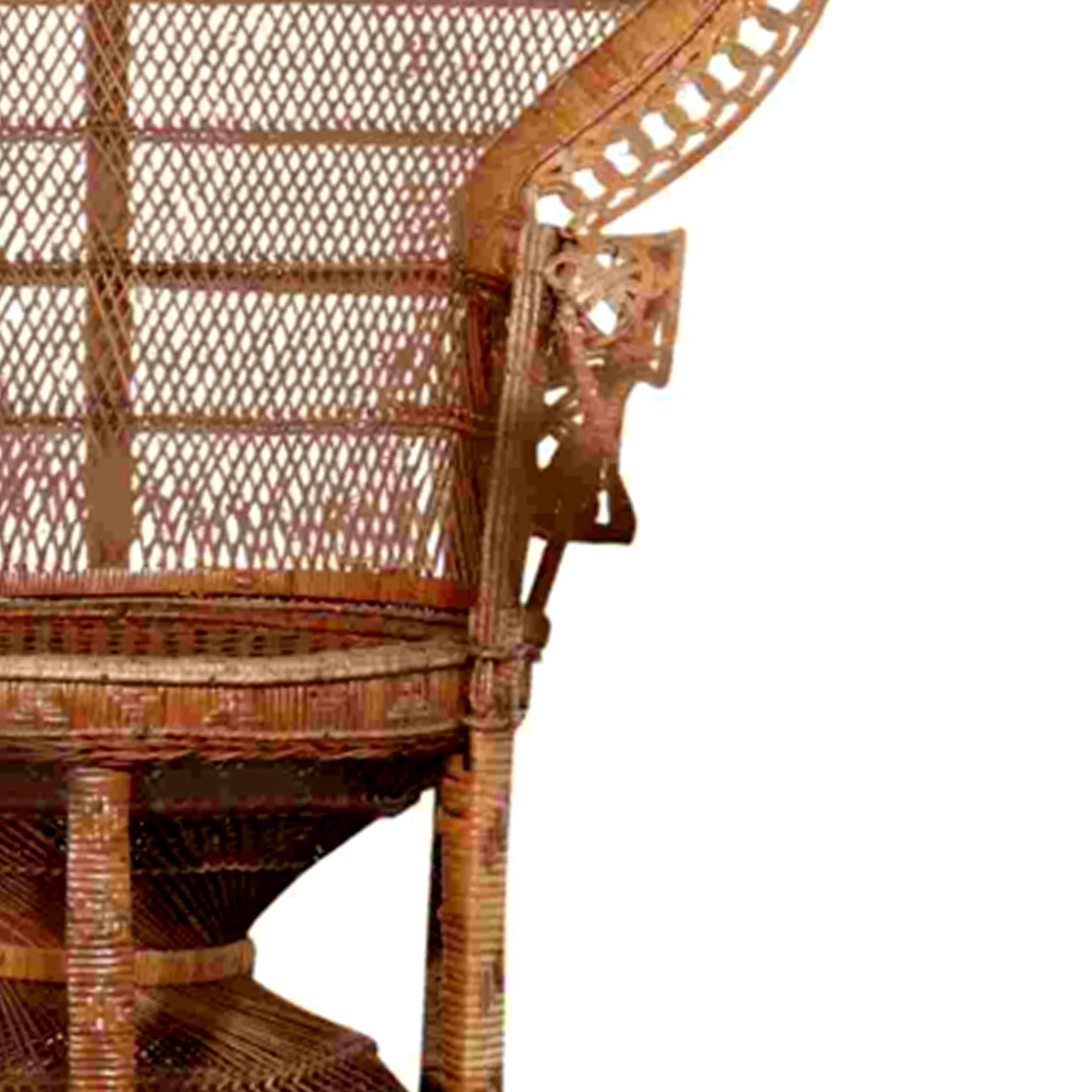 Premium Grade Irawan Peacock Rattan Chair Luxury Shape with Natural Brown For Living Room Furniture