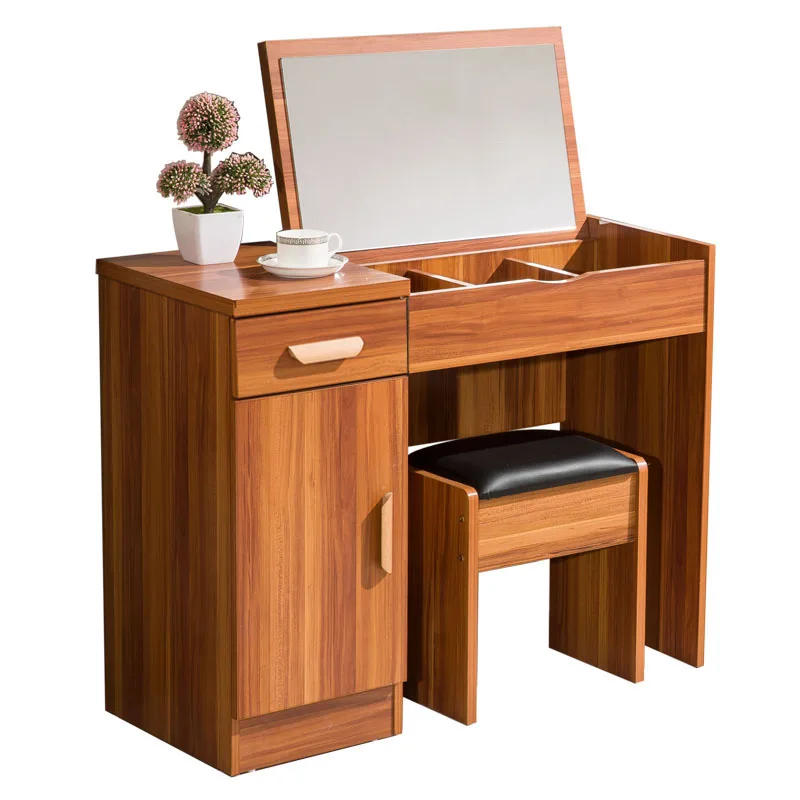 Home Furniture Brown Dresser Set Mirror Make Up Dresser Table