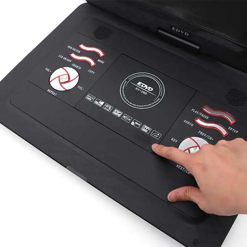 Cheaper Portable DVD Player 14.1 inch rechargeable Battery TV Tuner USB FM Portable DVD Player