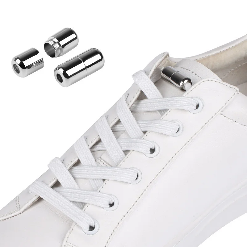 WYSE No Tie Elastic Shoelaces Metal Capsule lock Accessories  for Sneakers  Lazy Shoe lace Buckle other garment accoessries