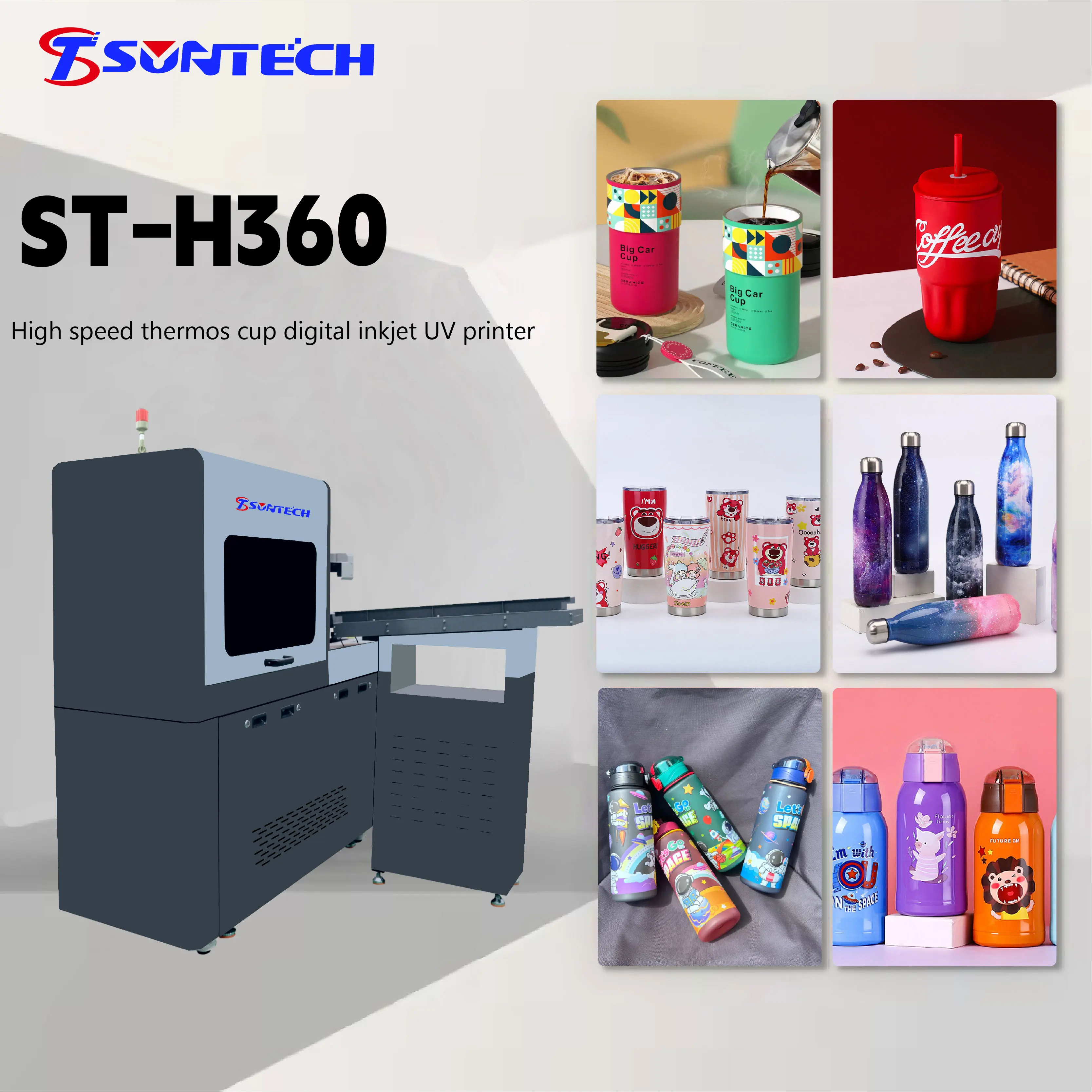 Industrial high speed cylindrical UV inkjet printer Stainless steel cup Plastic cup Cylindrical UV3D printer cylindrical conical