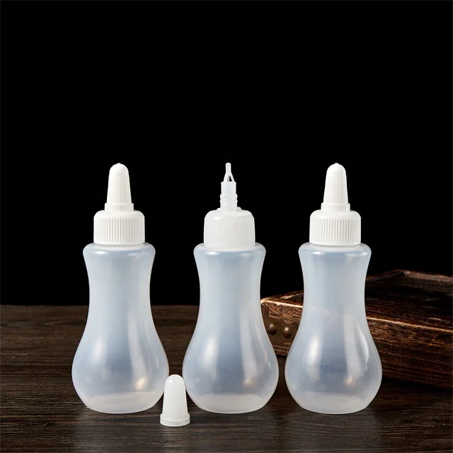 Food-Grade Plastic Squeeze Bottle Empty PE Sauce Bottle with Jam Sauce Mayonnaise Fancy Fancy Squeeze Bottles For Kitchen Use