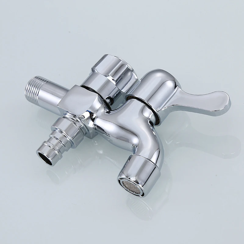 Hot selling Washing Machine Bathroom Brushed Surface Wall Mounted Dual Handle Dual use Brass Faucet