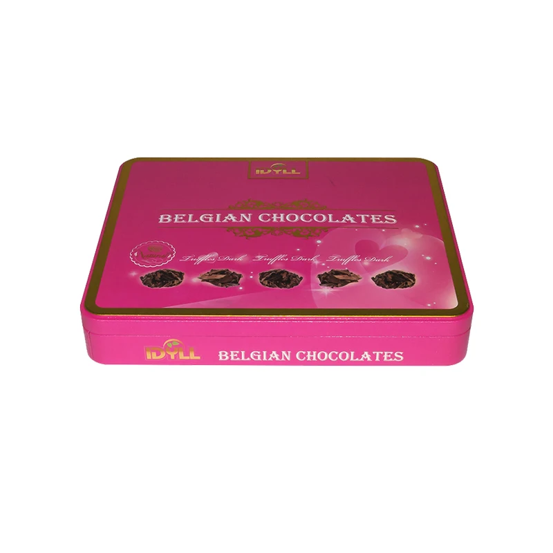 OEM Factory Large Size Chocolate Tin Box Gift Metal Packaging Food Grade Square Tins With Lids
