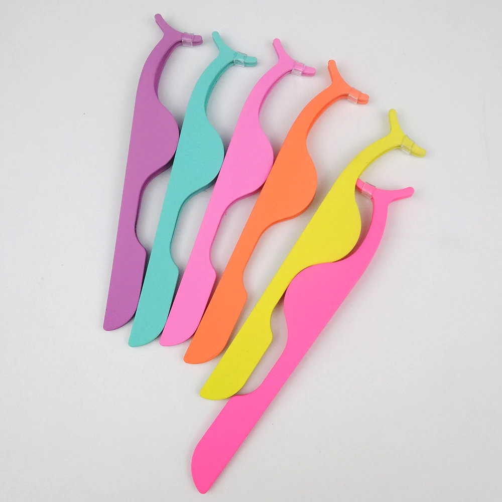 
Perfect Accurate Stainless Steel eyelash applicator private label eyelash tweezers 