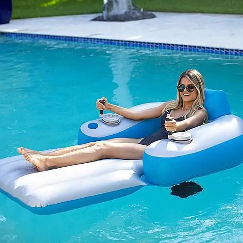 Luxury Floating Pool Lounger motorized water float pool lounger with Beverage Holders