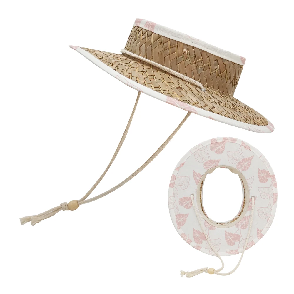 2021 новый дизайн летняя пляжная соломенная шляпа Lifeguard с открытой короной на заказ оптовая продажа шляп поставщик без коронок