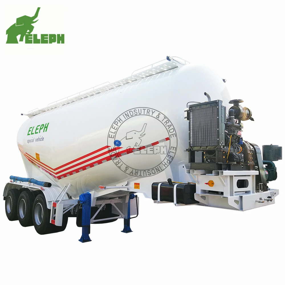 2021 China Factory Price 2V W Shape Dry Powder Tank Bulk Cement Trailer