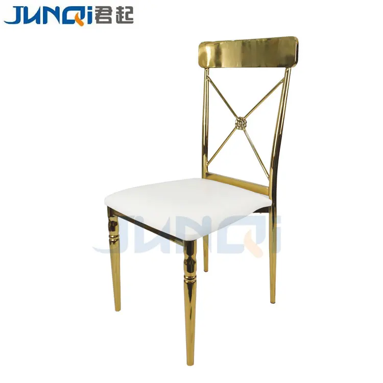 wholesale white plastic dining stackable resin chivari chair for wedding stainless steel rose gold chair