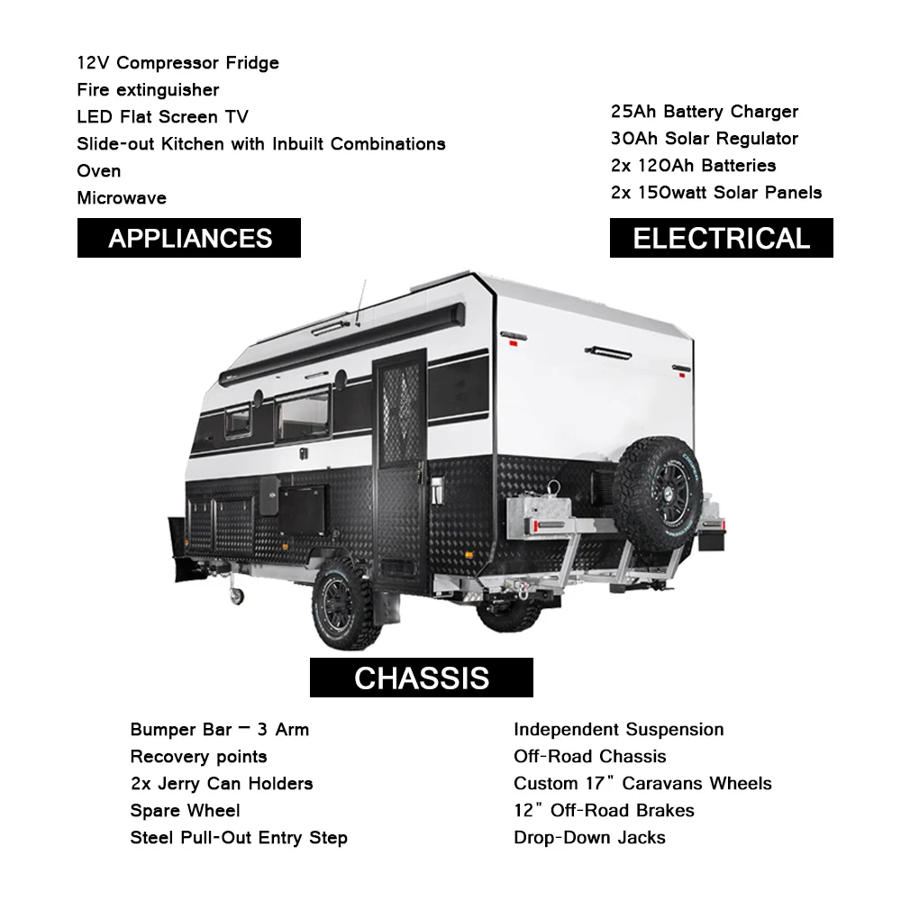  4x4 небольшой внедорожный роскошный кемпинговый дорожный трейлер Rv автофургон для