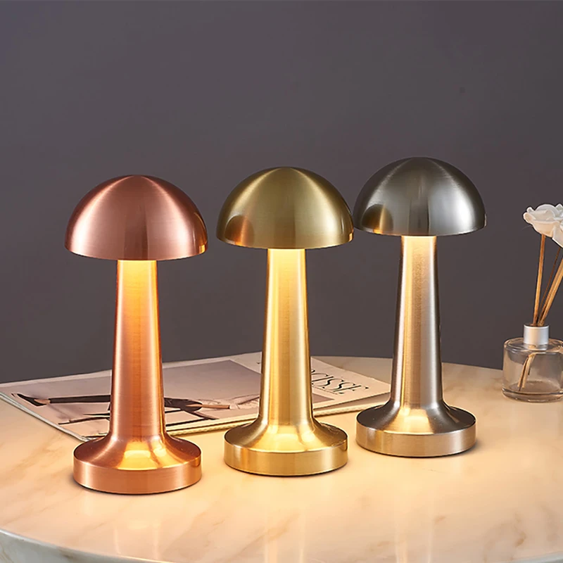 Dumbbell Led Bar Table Lamp Rechargeable Wireless Touch Retro Desktop Night Light For Restaurant Hotel Bedroom