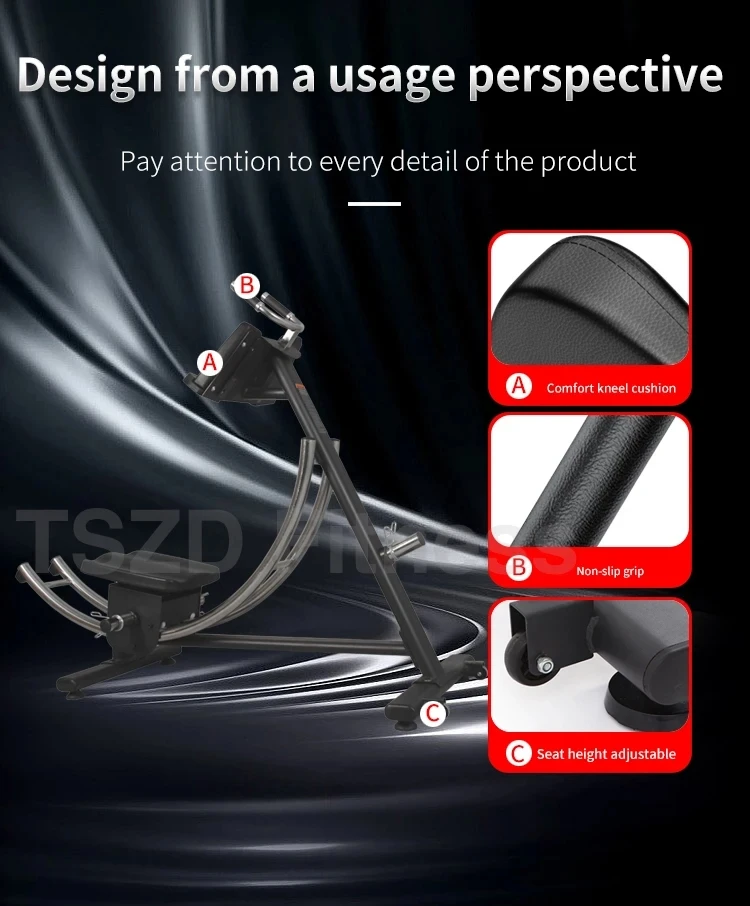 SQ FITNSS Home Fitness ABS Exercise Crunch Machine Core Abdominal Crunch Machine Equipment Gym Abdominal Crunch Machine