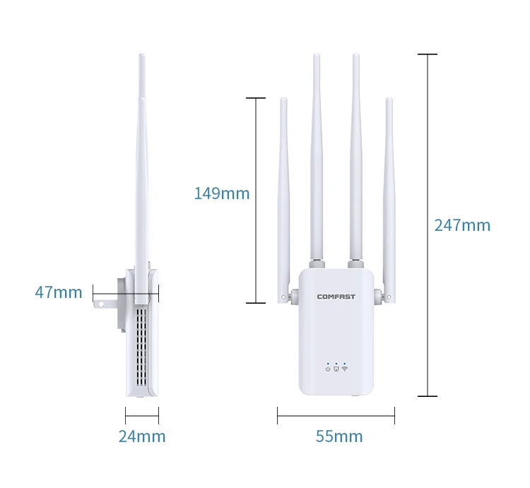 Full WiFi Coverage 5Ghz Wireless WiFi Repeater 300Mbps 1200Mbps 2.4GHz WiFi Wireless Signal Extender Routers Long Range Extender