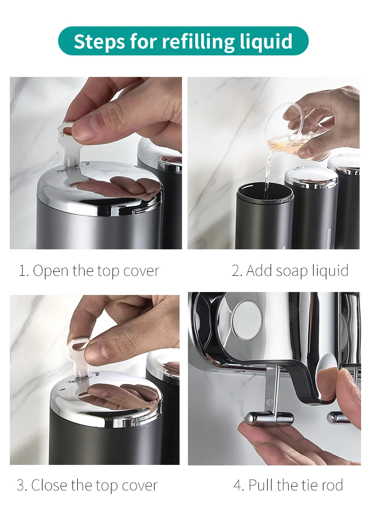 500ml Wall Mounted Hotel Shampoo And Conditioner Manual Liquid Soap Dispenser