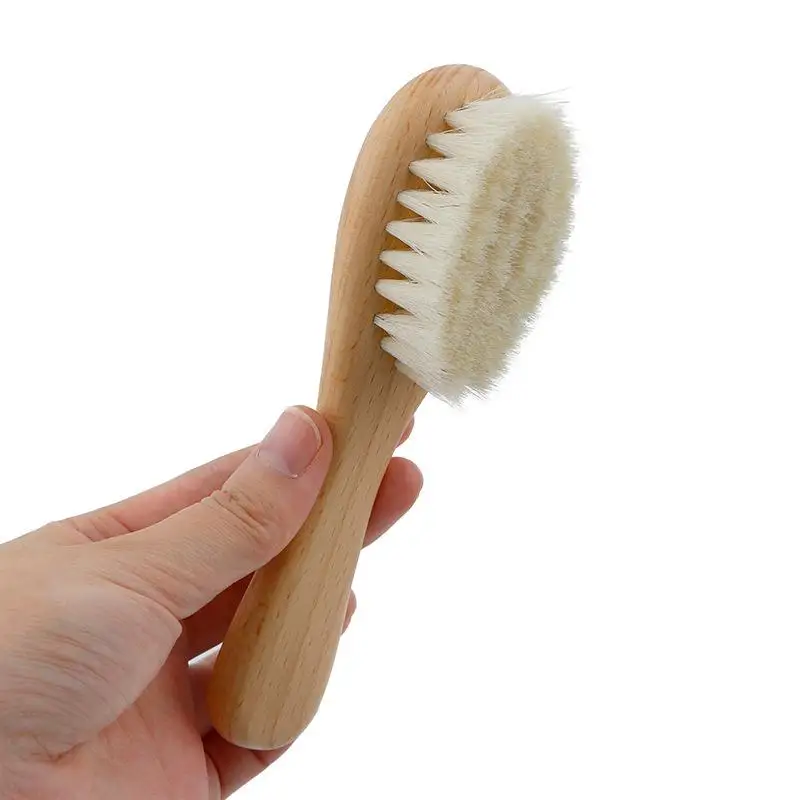 Factory Price Free Sample Wholesale Goat Brush Baby kids hair brush Massage Hair Brushes Newborn Wooden Mini Hairbrush Comb