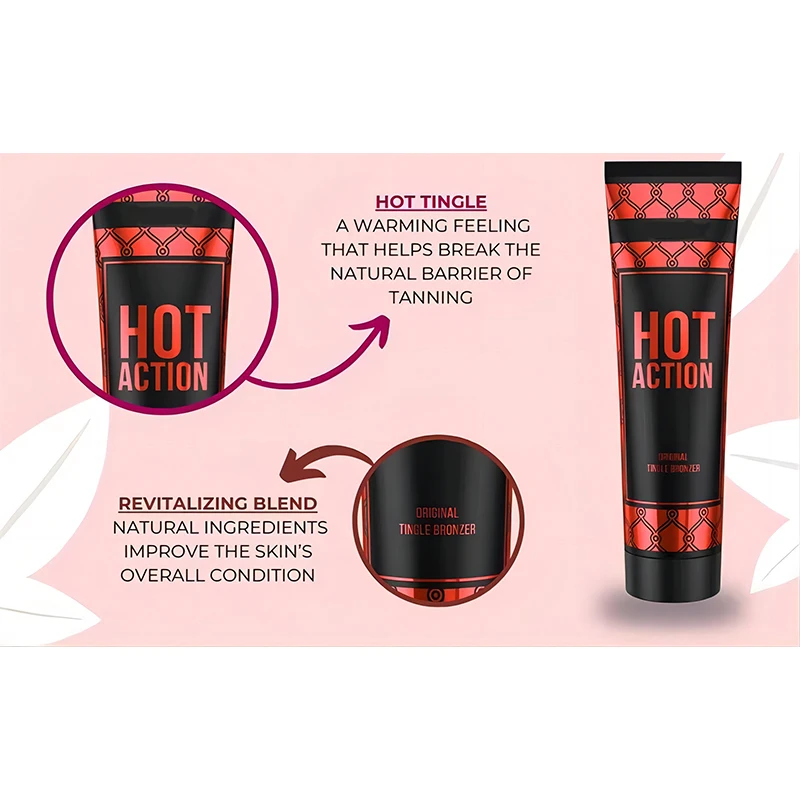 Hot Action Tingle Tanning Lotion for Tanning Bed Tingle Intensifier Hot Tanning Accelerator No Stain and No Streaks