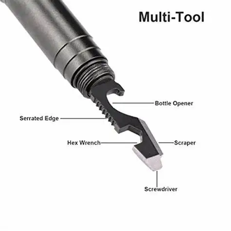 Высококачественная светодиодная тактическая ручка с отверткой, пилой и открывалкой для бутылок