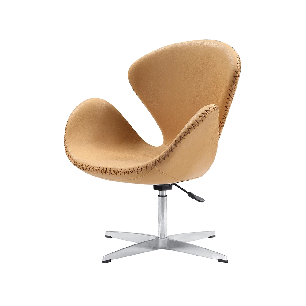 Nordic Europe Leather Living Room Chair New Design Revolving Upholstered Lounge Chairs Leisure Chair