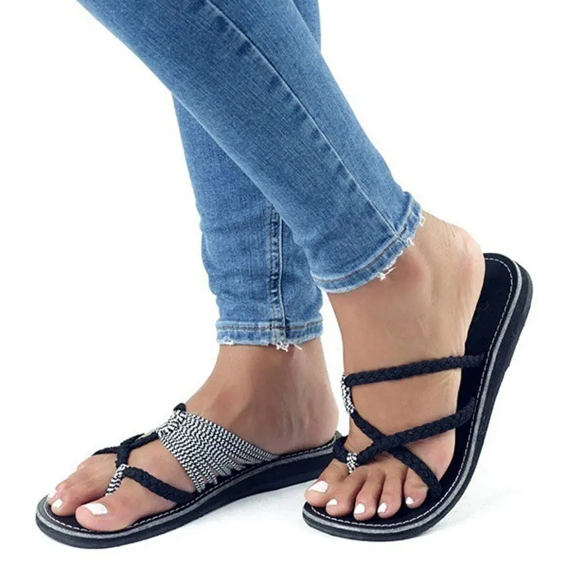 Hot Design Summer Woman Shoes Flip Flops Woman Beach Sandals Lady Low Heel Sandals Footwear