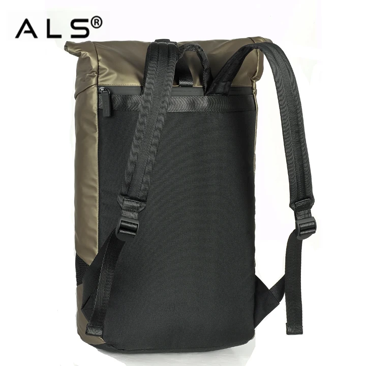 
China Manufacturer Custom Computer Layer Rolling Top Closed Laptop Bag Black Fashion Laptop Backpack 