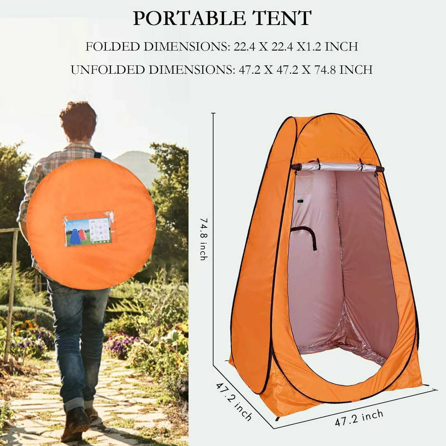Pop Up Shower Tent - Pop Up Bathroom Tent, Privacy Pop Up Toilet for Camping