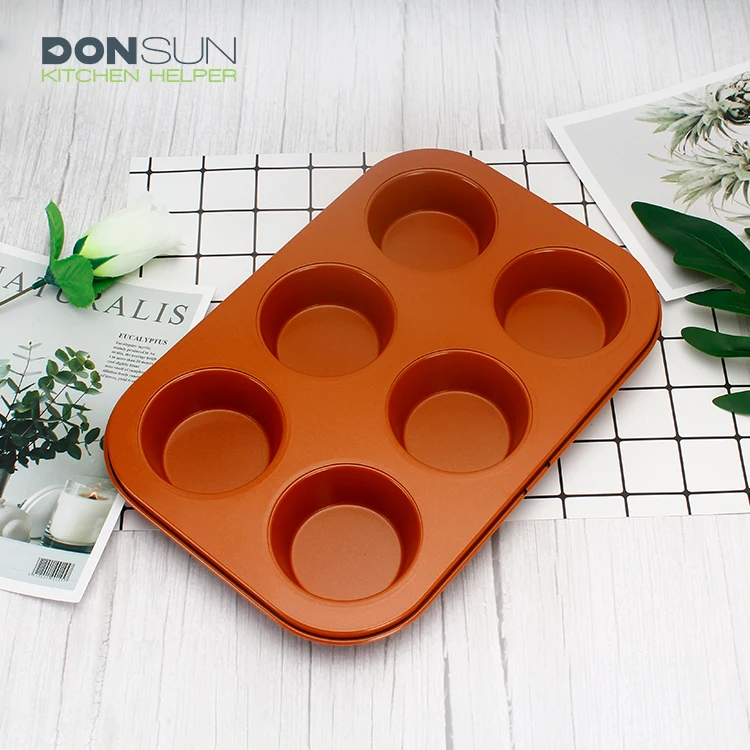 Non-Stick 6 Cup Carbon Steel  Muffin Pan