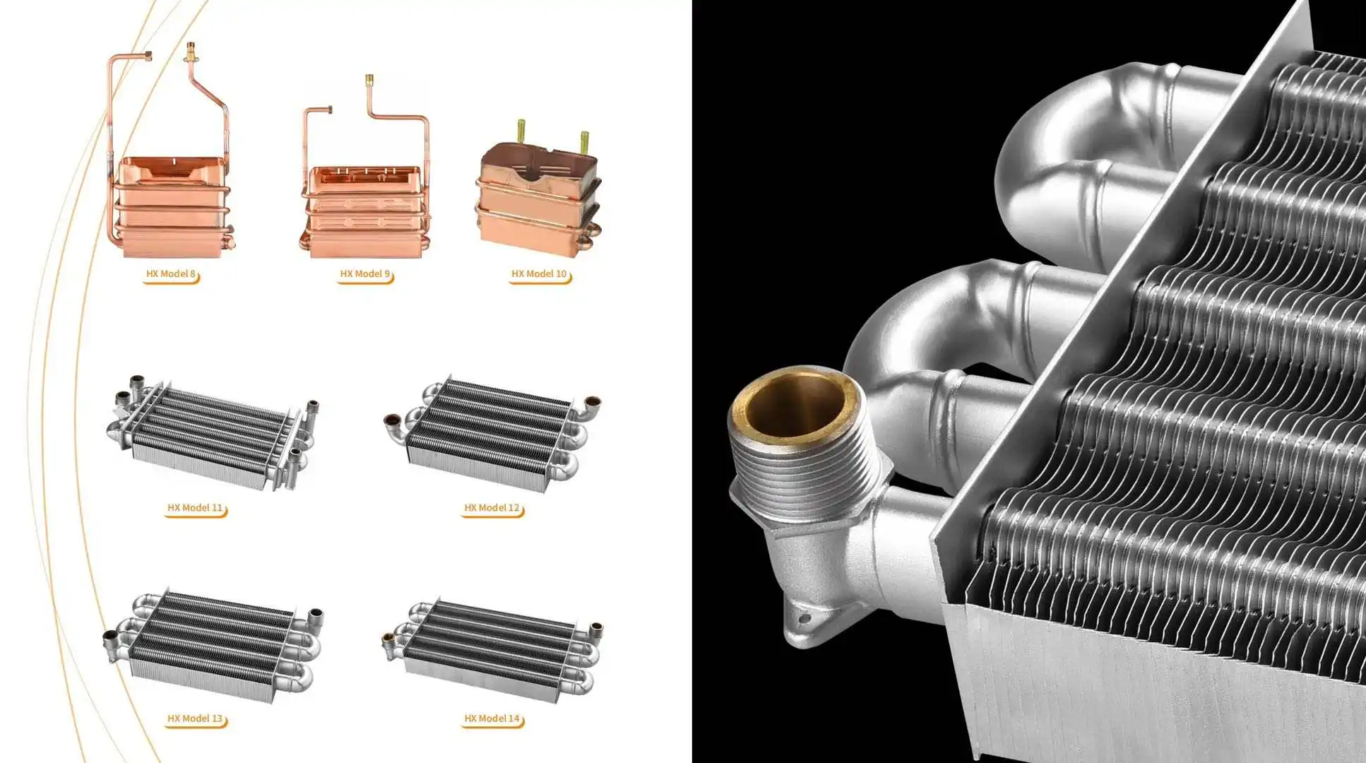 China factory production price, customized size boiler heat exchanger/Gas Water Heater Parts/Copper Heat Exchanger