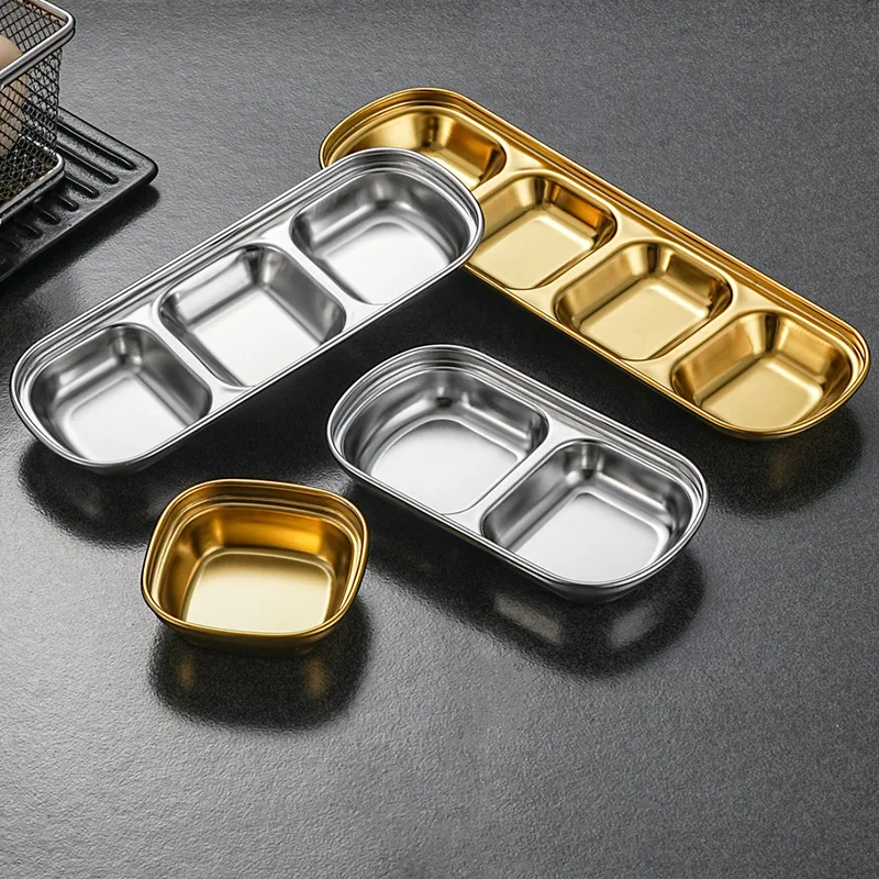 Stainless Steel Soy Tomato Sauce dish Salt Vinegar Spices Flavor Condiment Dip Bowls Korean BBQ Home Kitchen tool