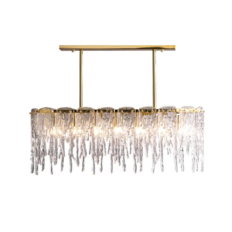 Light the luxury of droplight Dining-room lamp All copper postmodern bar lamp ice waterfall creative Table chandelier