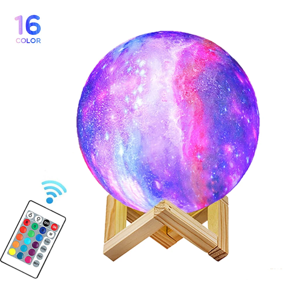 2023 hot sale 3d printing 3 or 16 color remote and touch control moon light moon lamp with  support OEM&ODM